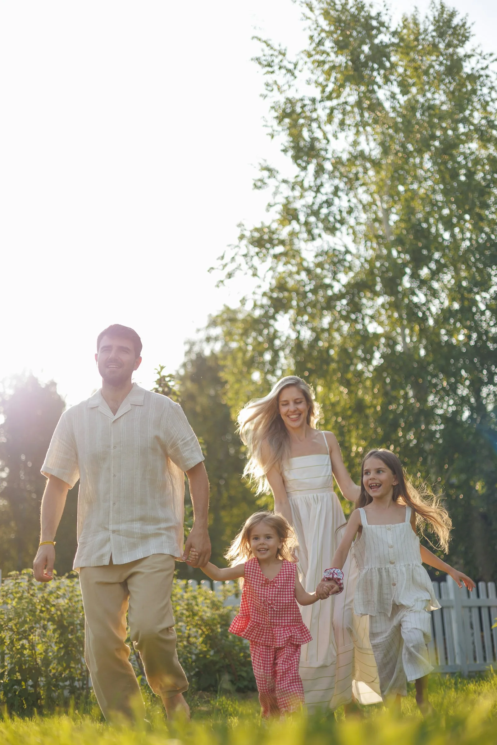 A family enjoying vibrant health together in warm light