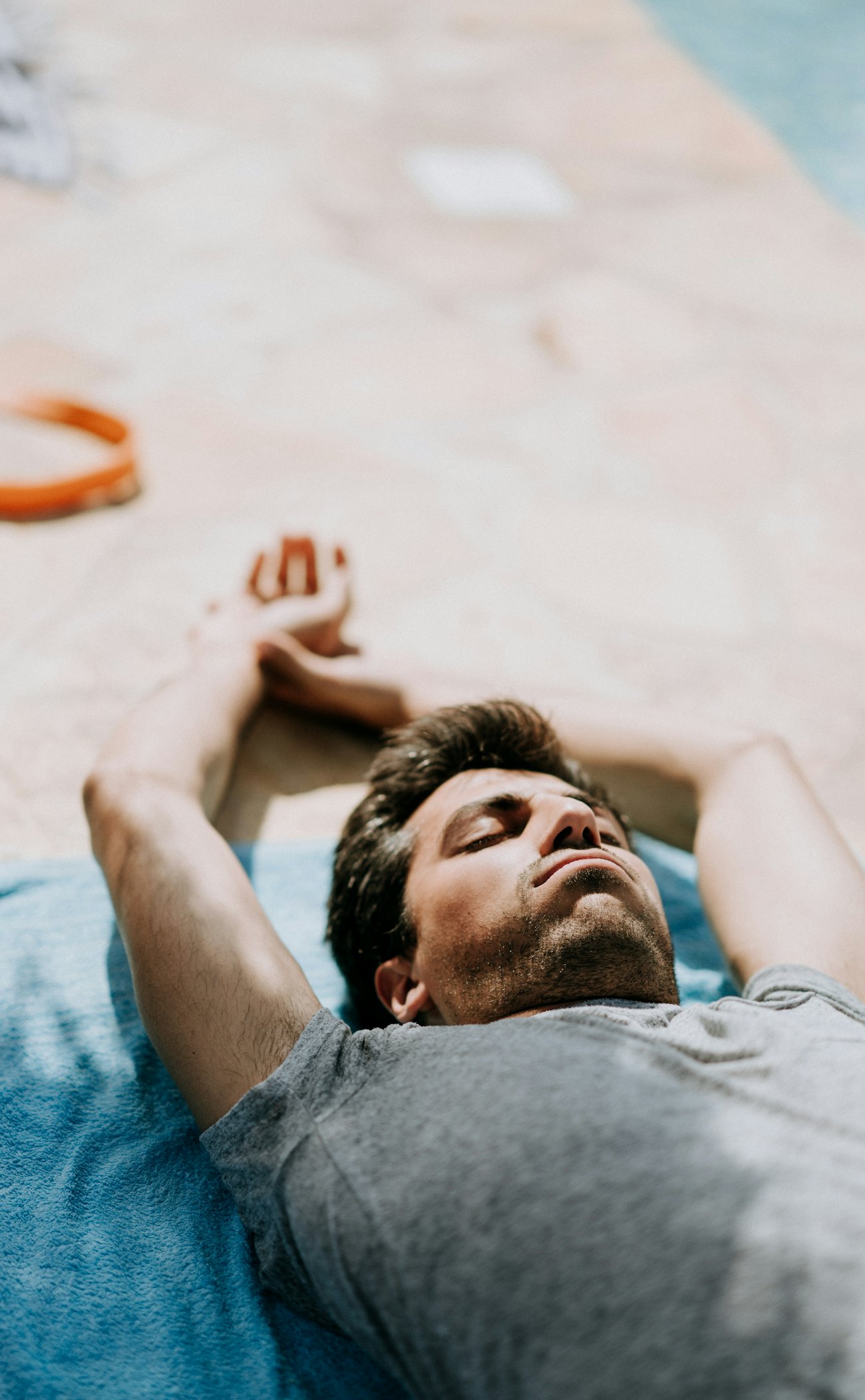 A man relaxing peacefully